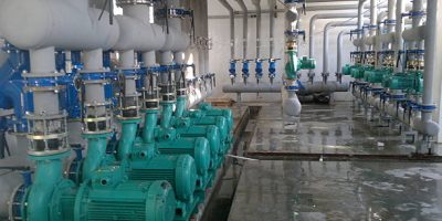 Water pumping station and industrial interior pipes